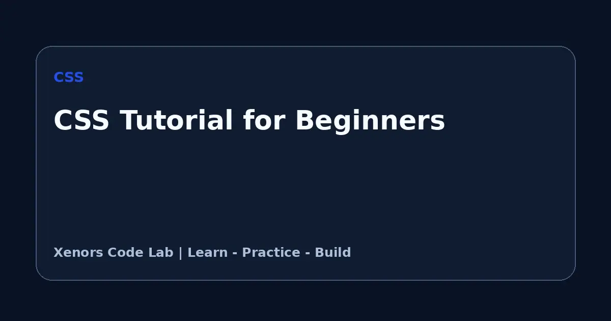 CSS Tutorial for Beginners tutorial illustration