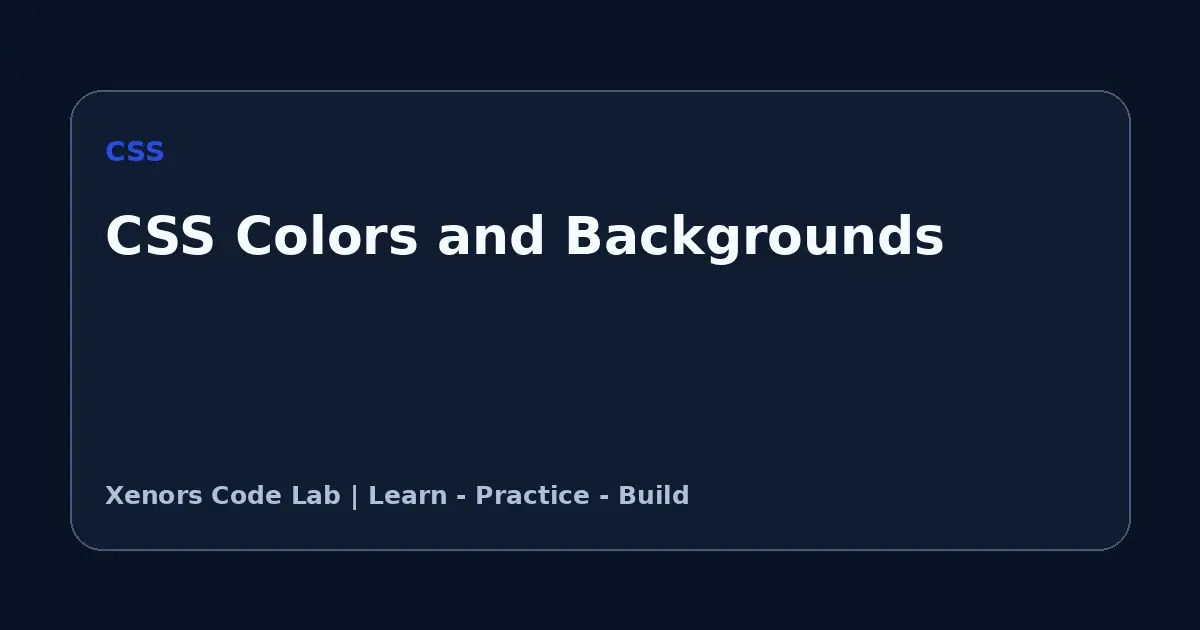 CSS Colors and Backgrounds tutorial illustration