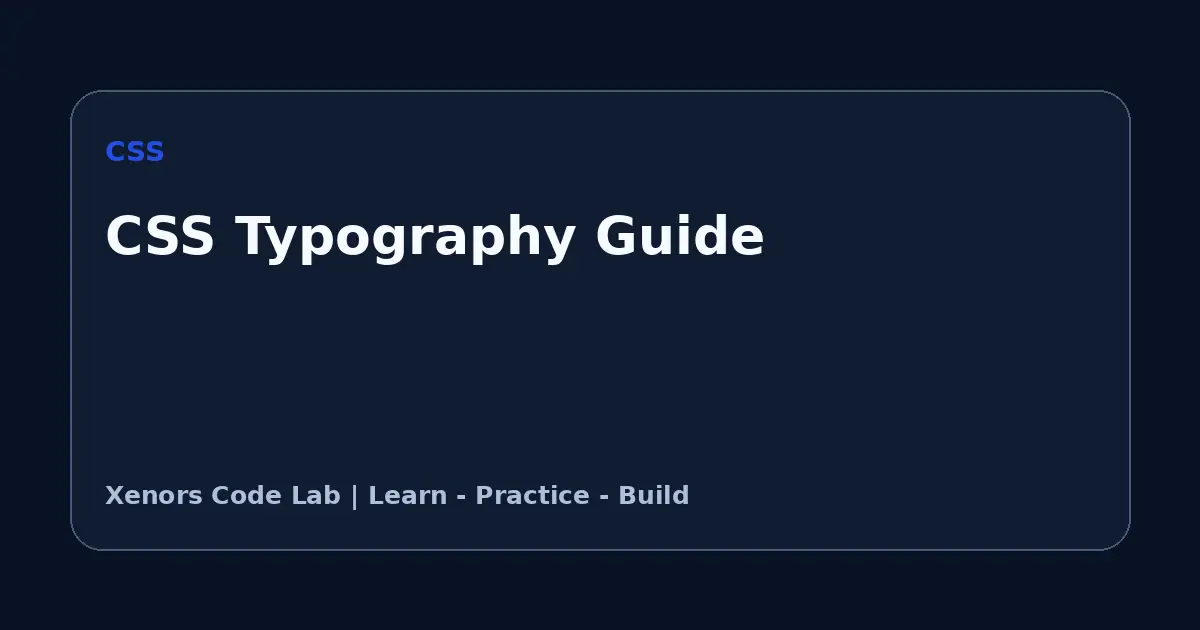 CSS Typography Guide tutorial illustration