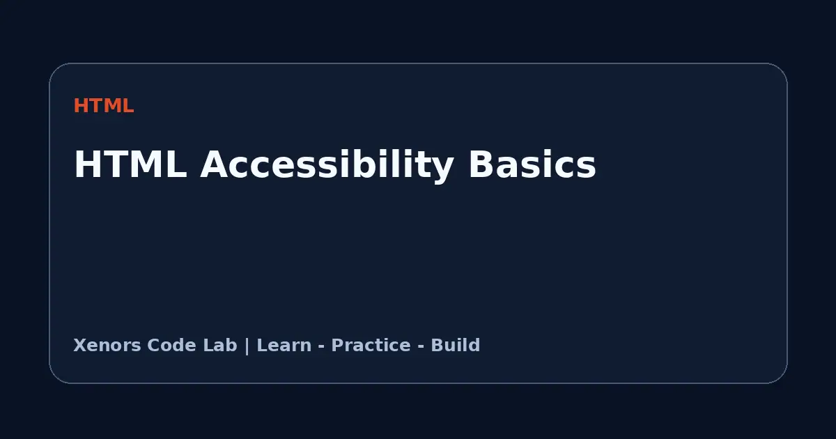 HTML Accessibility Basics tutorial illustration