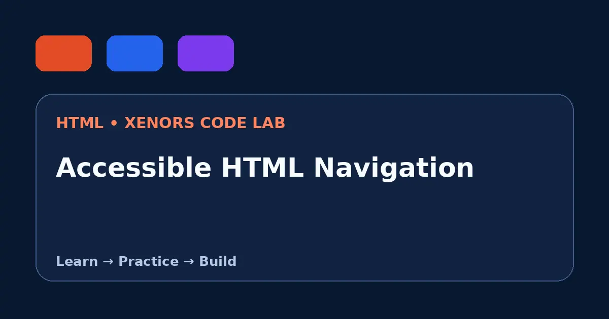 Accessible HTML Navigation visual guide