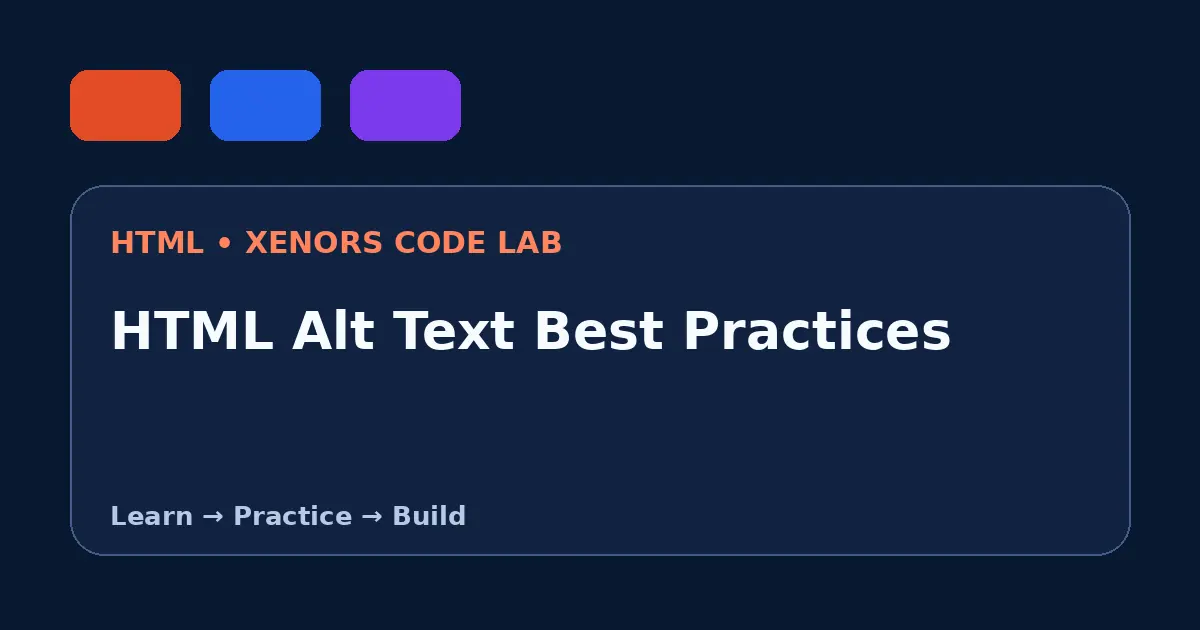 HTML Alt Text Best Practices visual guide