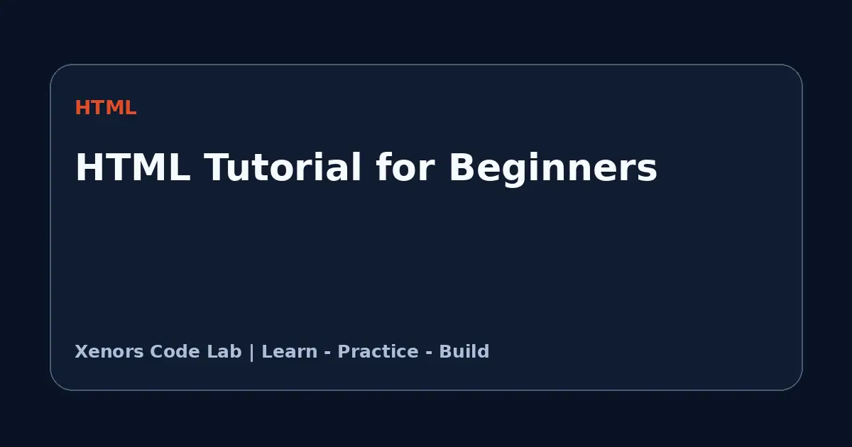 HTML Tutorial for Beginners tutorial illustration