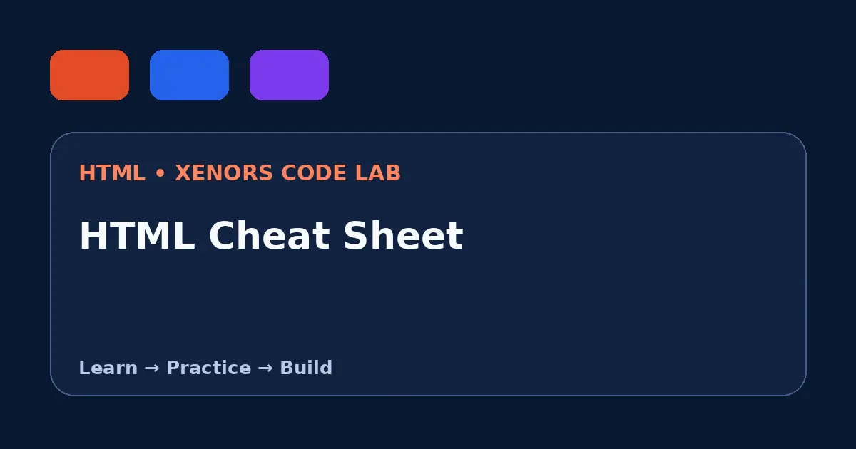 HTML Cheat Sheet visual guide