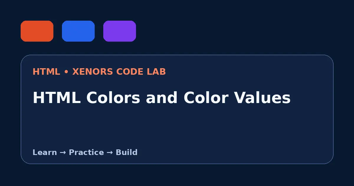 HTML Colors and Color Values visual guide