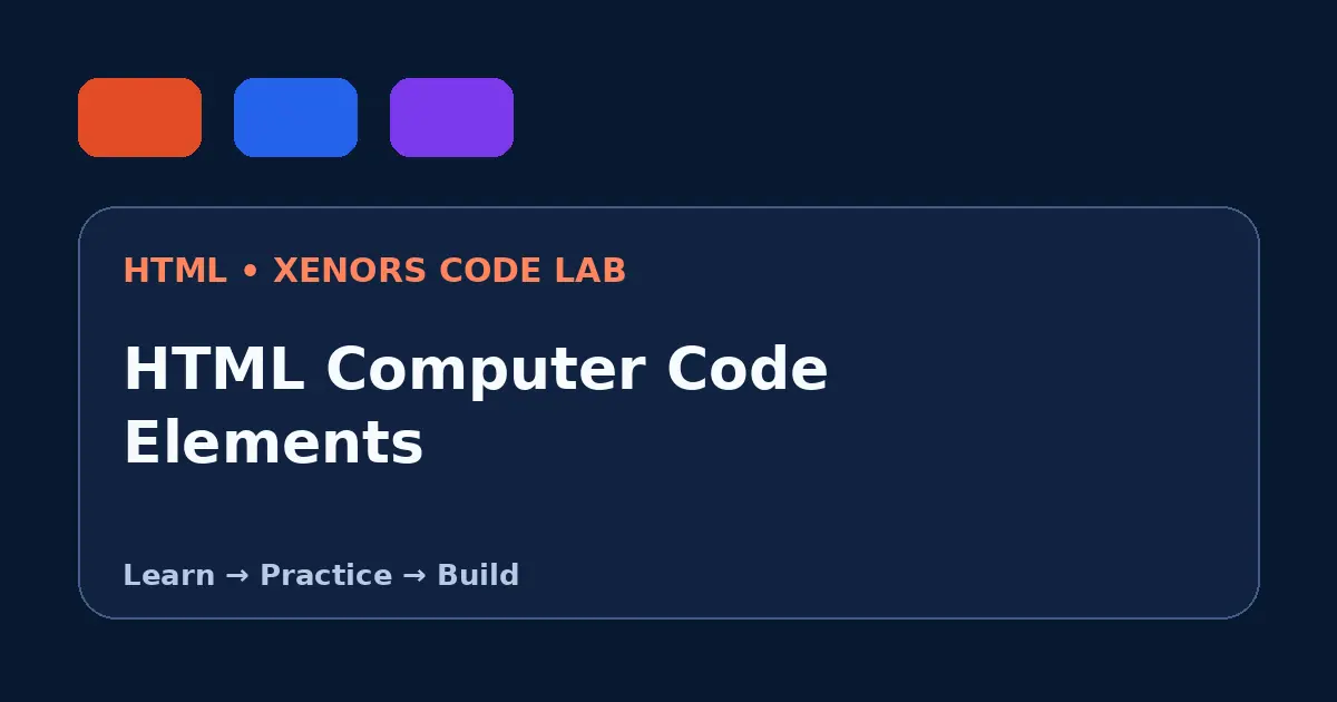 HTML Computer Code Elements visual guide