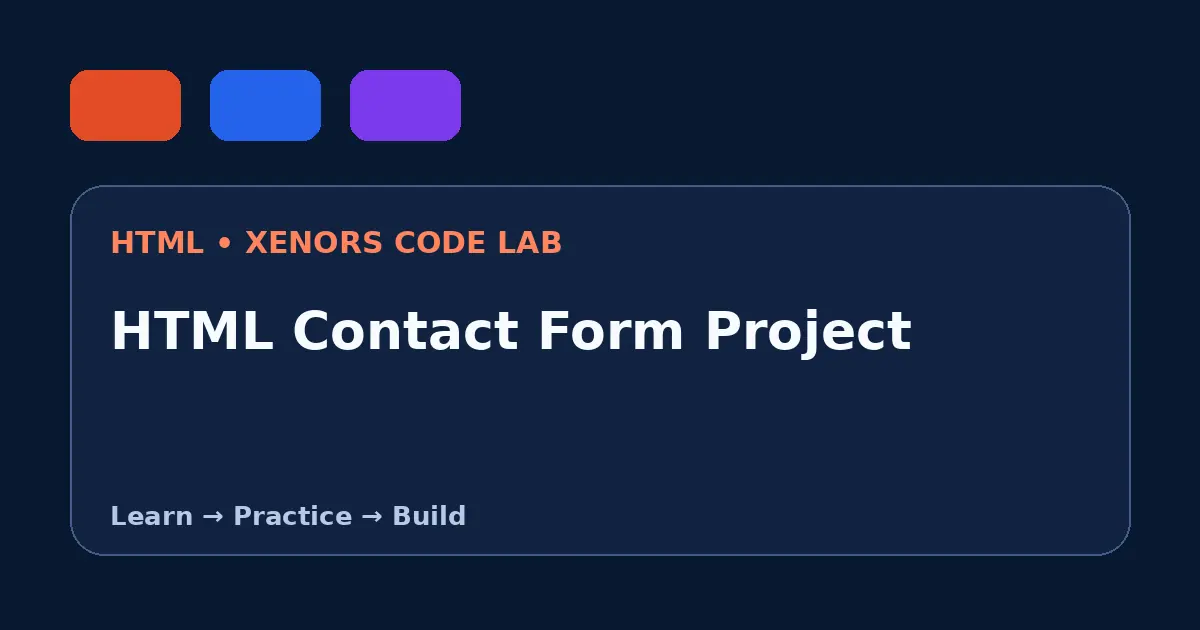 HTML Contact Form Project visual guide