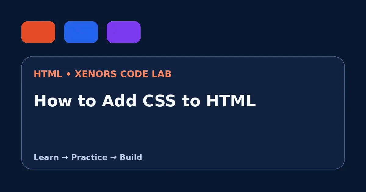 How to Add CSS to HTML visual guide