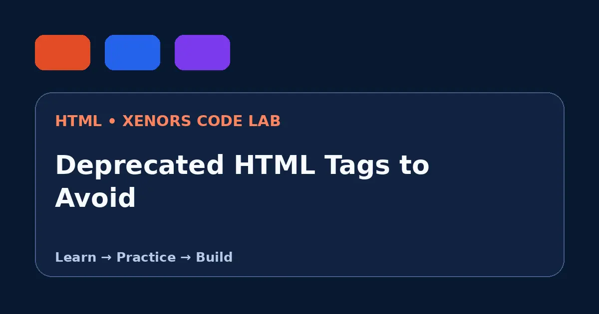 Deprecated HTML Tags to Avoid visual guide