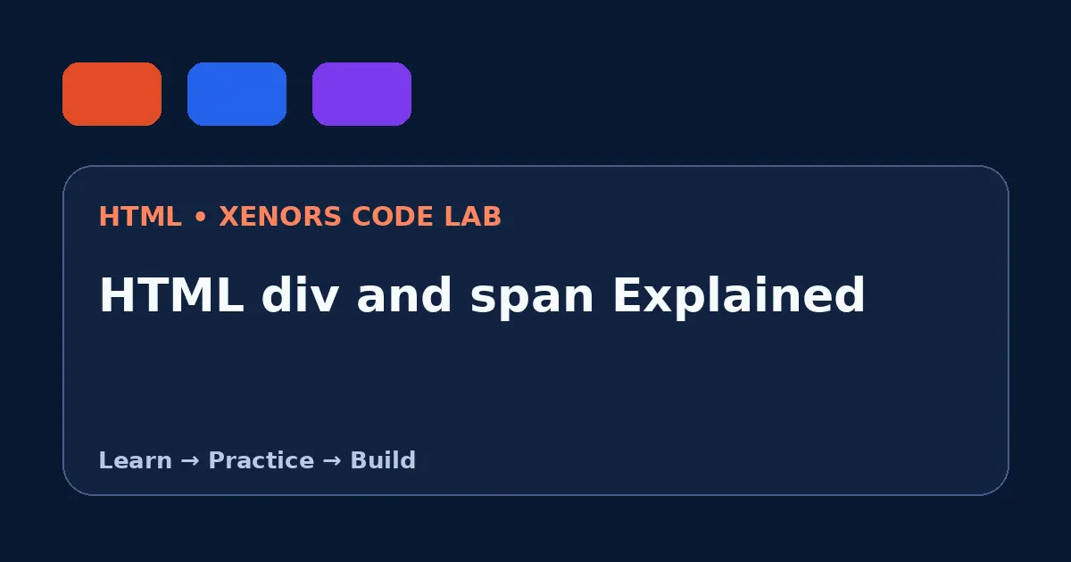 HTML div and span Explained visual guide