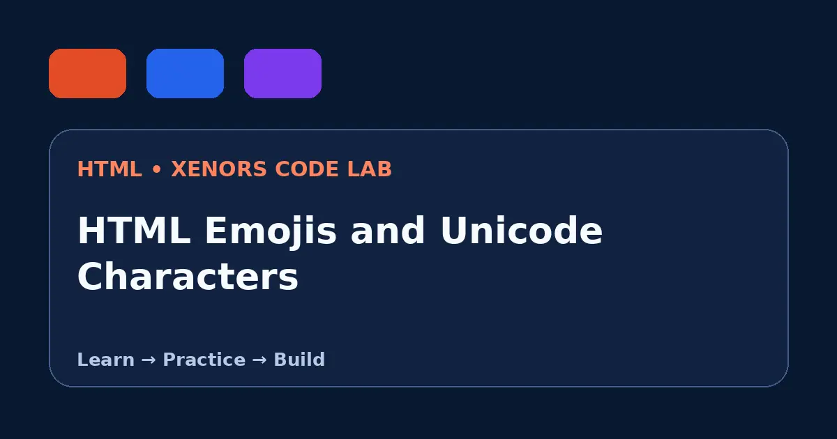 HTML Emojis and Unicode Characters visual guide