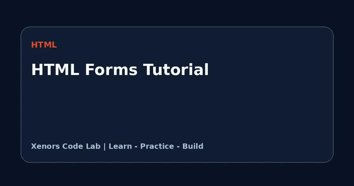 HTML Forms Tutorial tutorial illustration