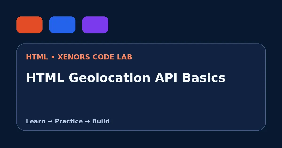 HTML Geolocation API Basics visual guide