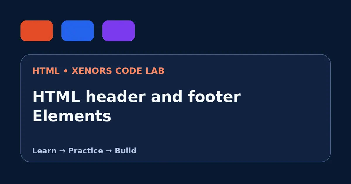 HTML header and footer Elements visual guide