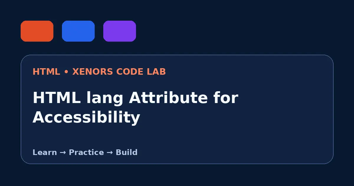 HTML lang Attribute for Accessibility visual guide