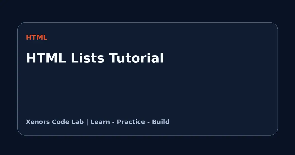 HTML Lists Tutorial tutorial illustration