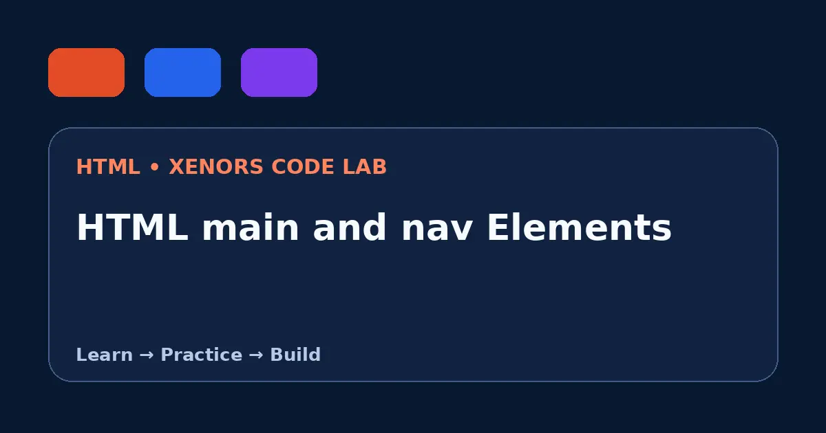HTML main and nav Elements visual guide