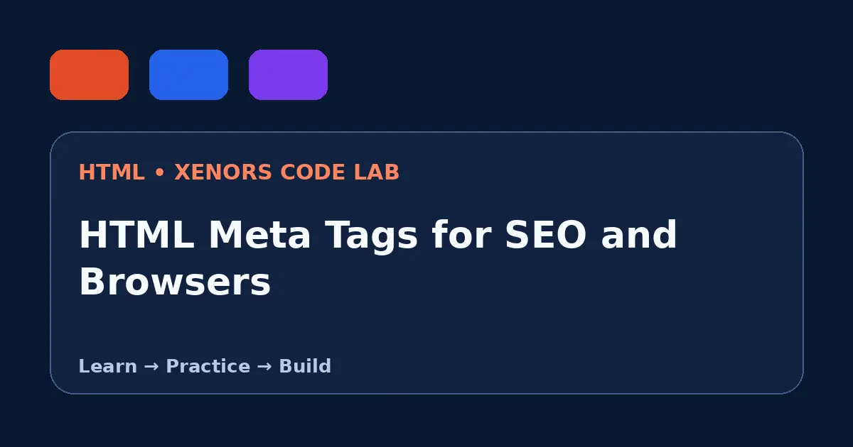 HTML Meta Tags for SEO and Browsers visual guide