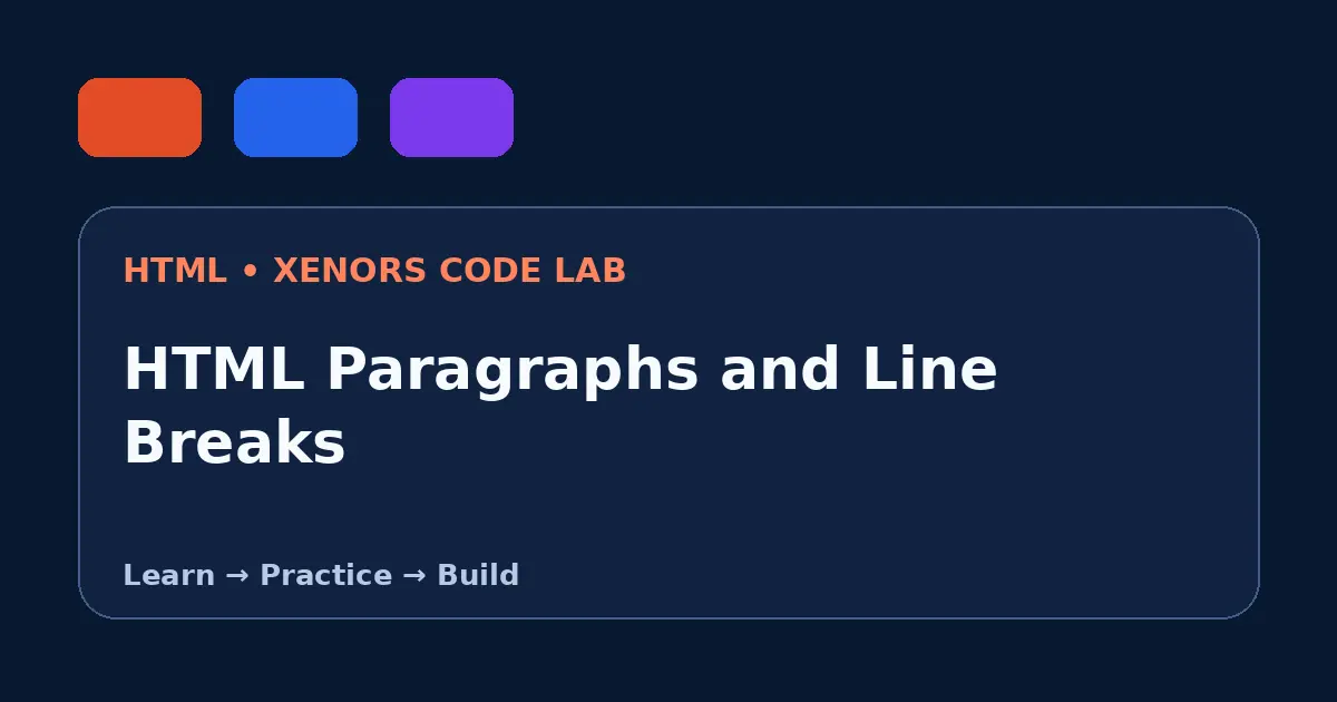 HTML Paragraphs and Line Breaks visual guide