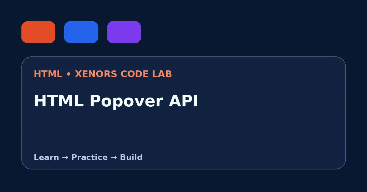 HTML Popover API visual guide