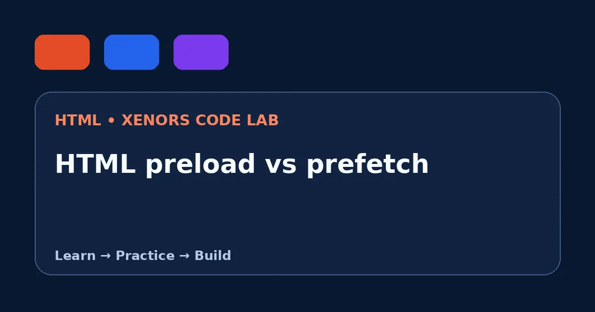 HTML preload vs prefetch visual guide