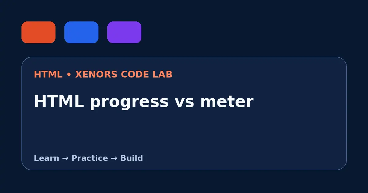 HTML progress vs meter visual guide