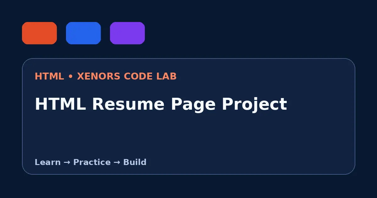 HTML Resume Page Project visual guide