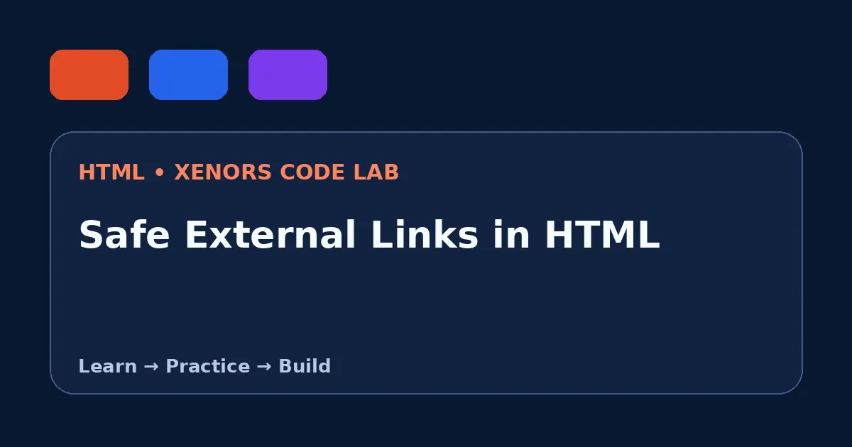 Safe External Links in HTML visual guide