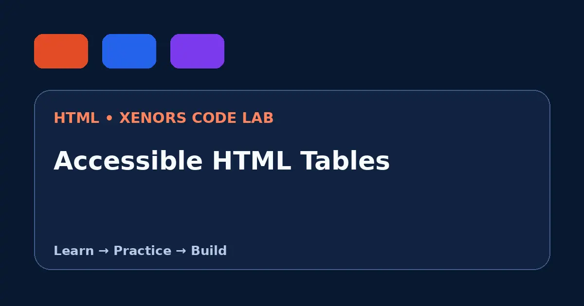 Accessible HTML Tables visual guide