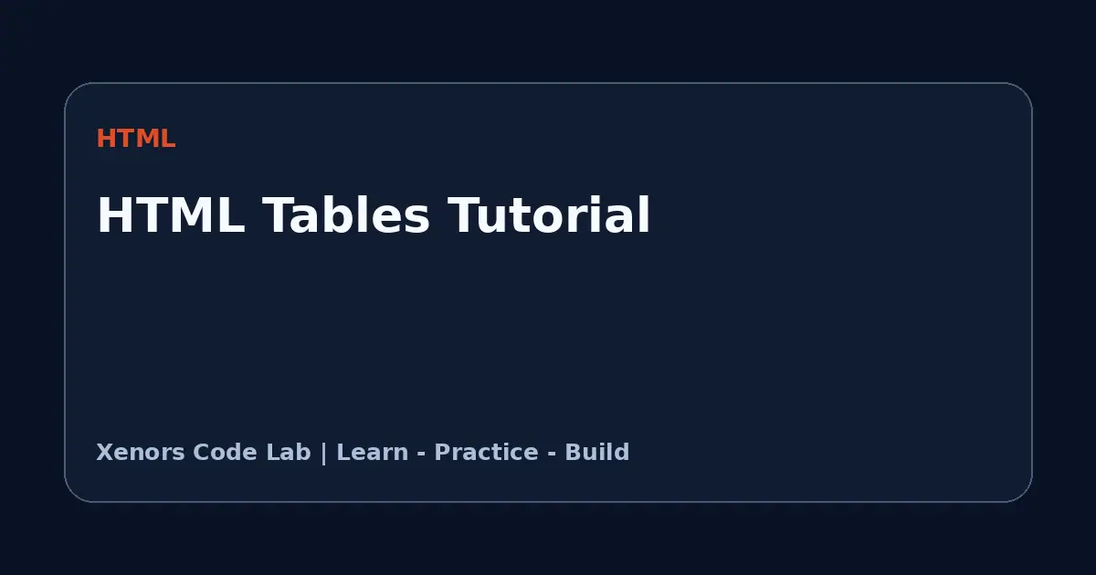 HTML Tables Tutorial tutorial illustration