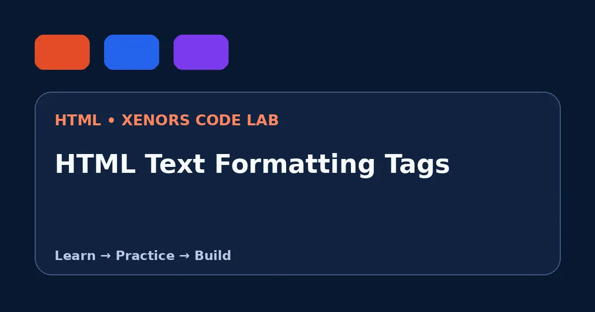 HTML Text Formatting Tags visual guide