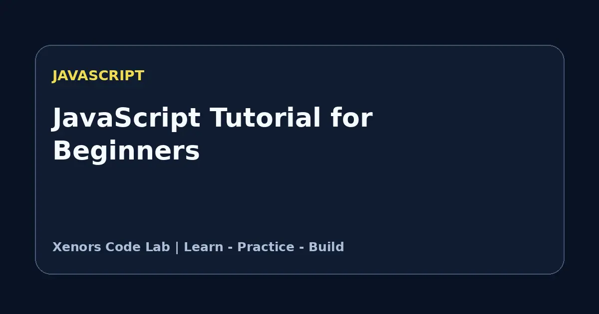 JavaScript Tutorial for Beginners tutorial illustration