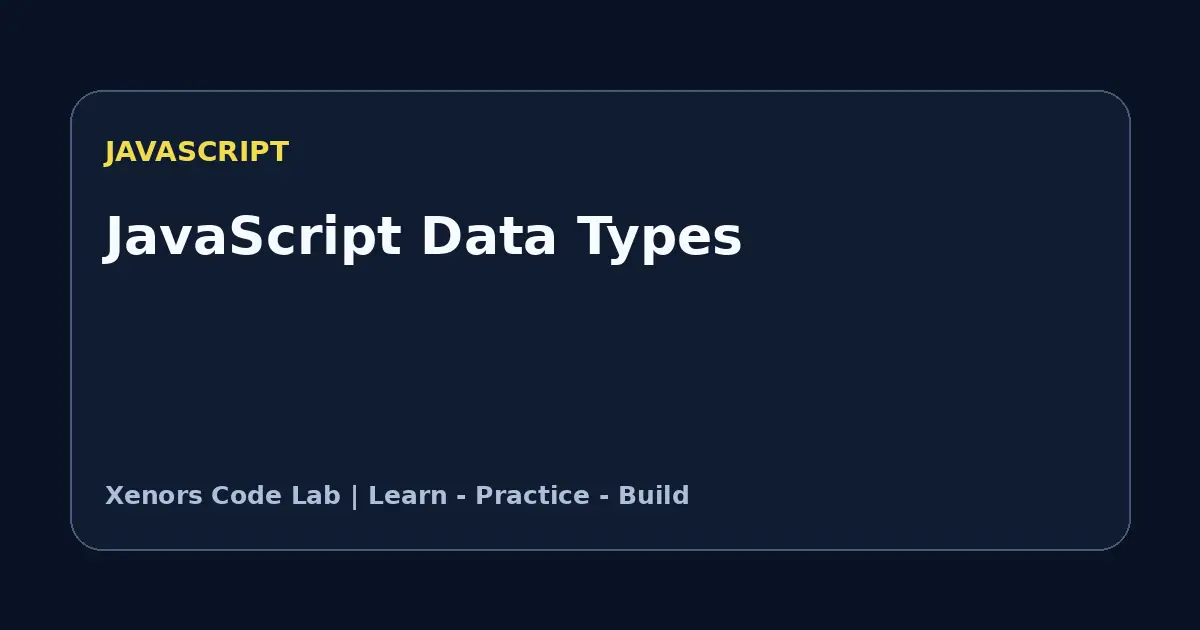 JavaScript Data Types tutorial illustration