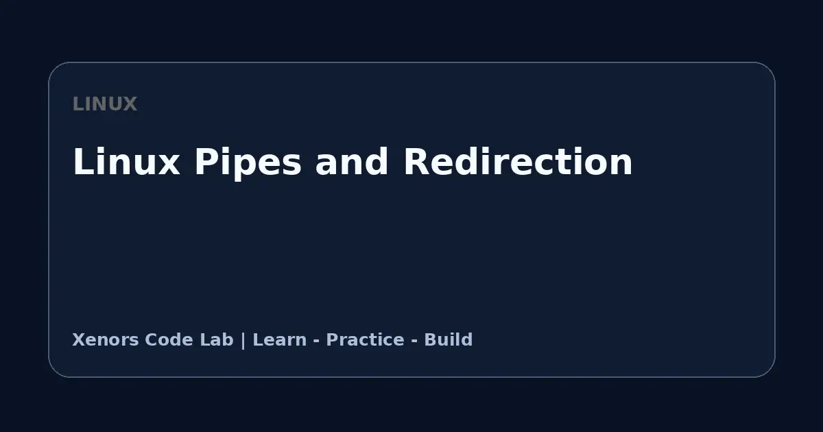 Linux Pipes and Redirection tutorial illustration