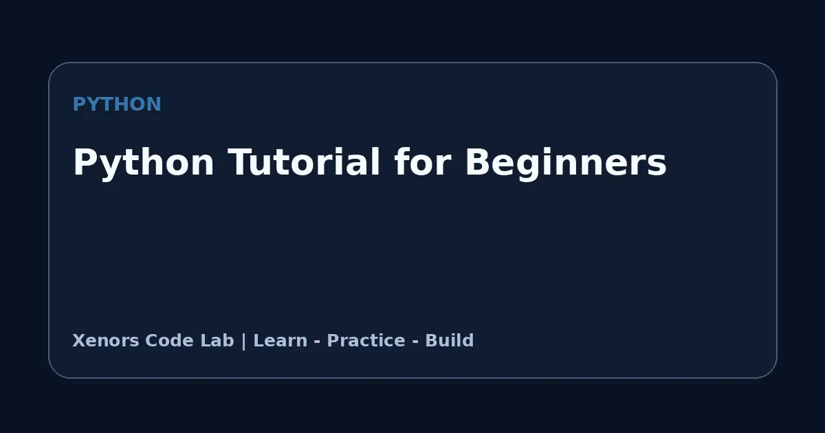 Python Tutorial for Beginners tutorial illustration