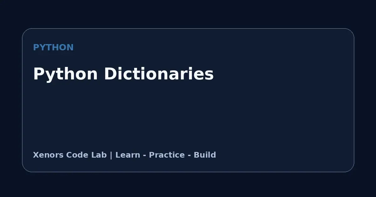 Python Dictionaries tutorial illustration