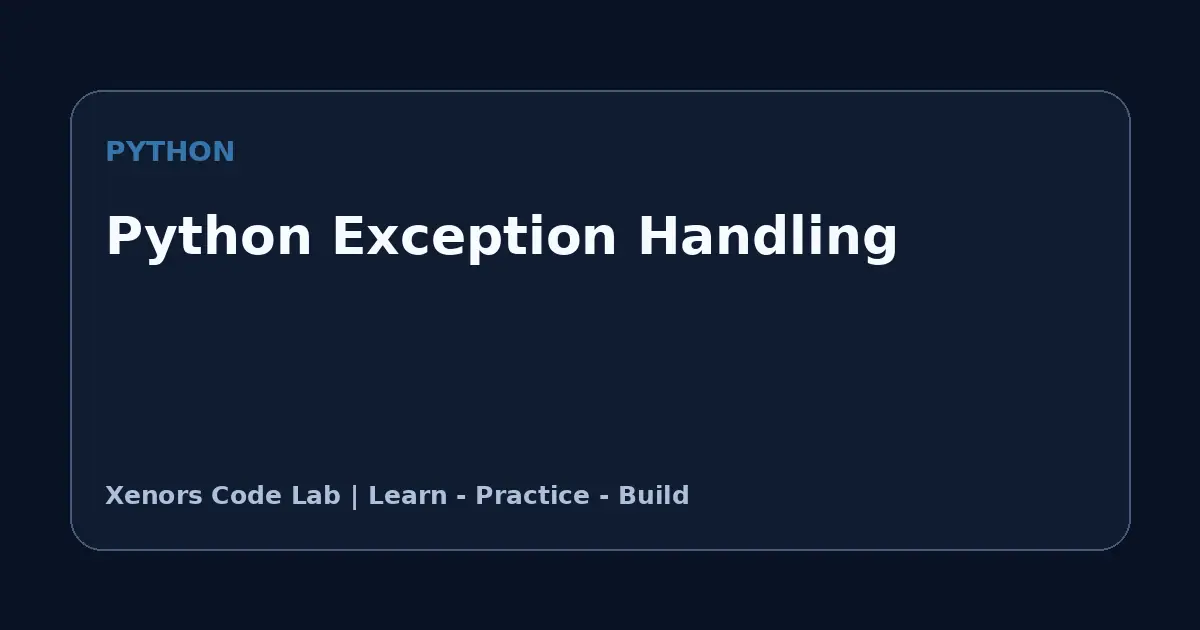 Python Exception Handling tutorial illustration