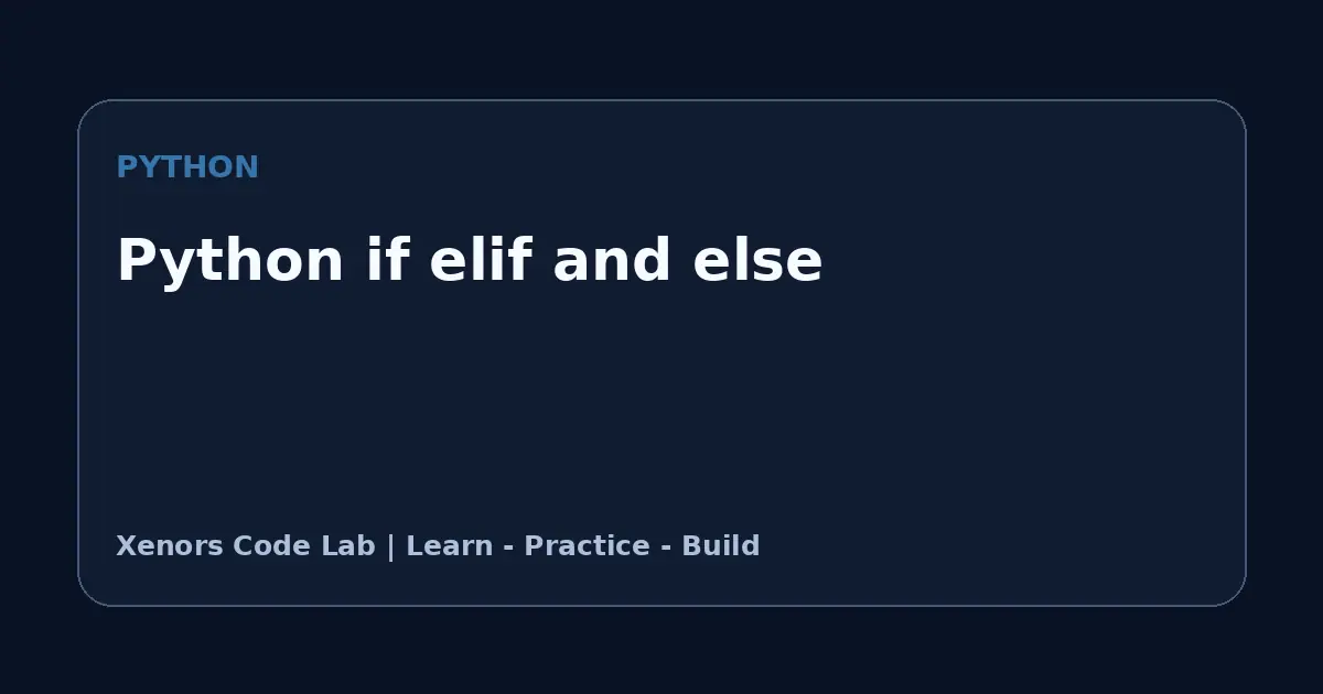 Python if elif and else tutorial illustration