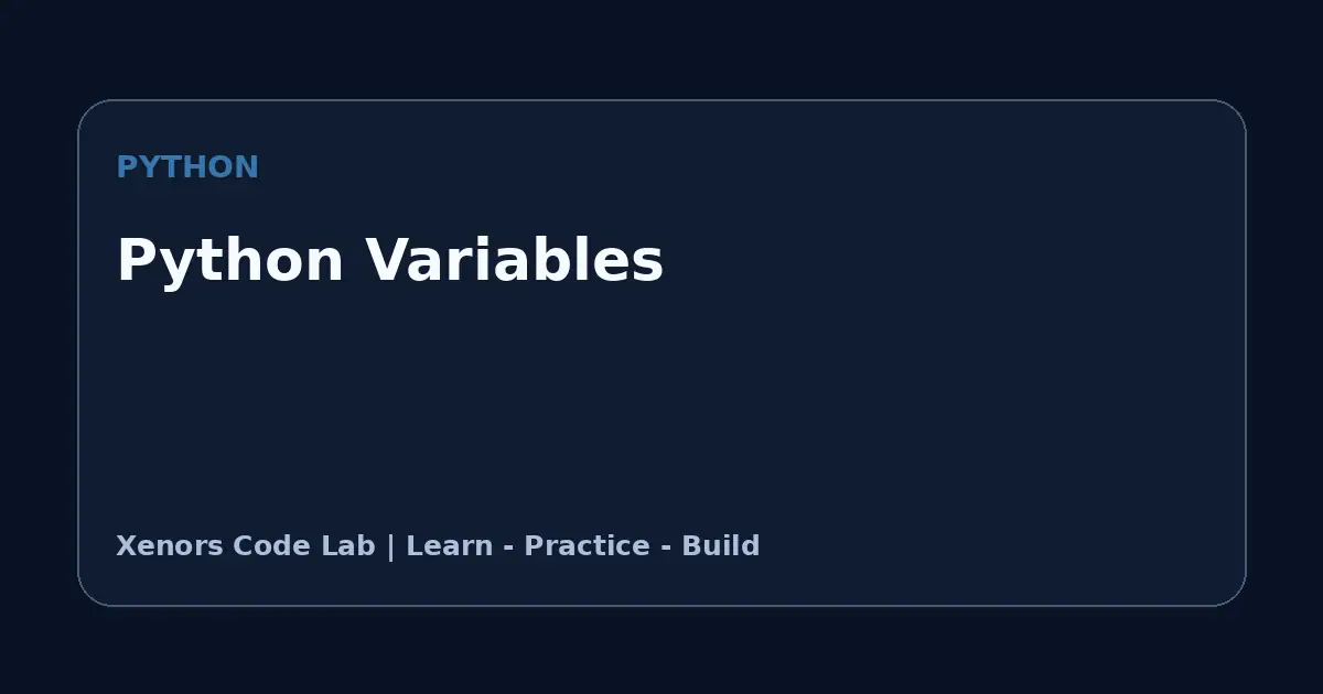 Python Variables tutorial illustration