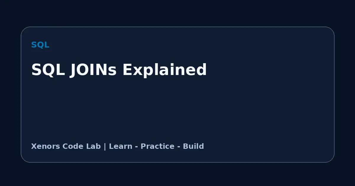 SQL JOINs Explained tutorial illustration