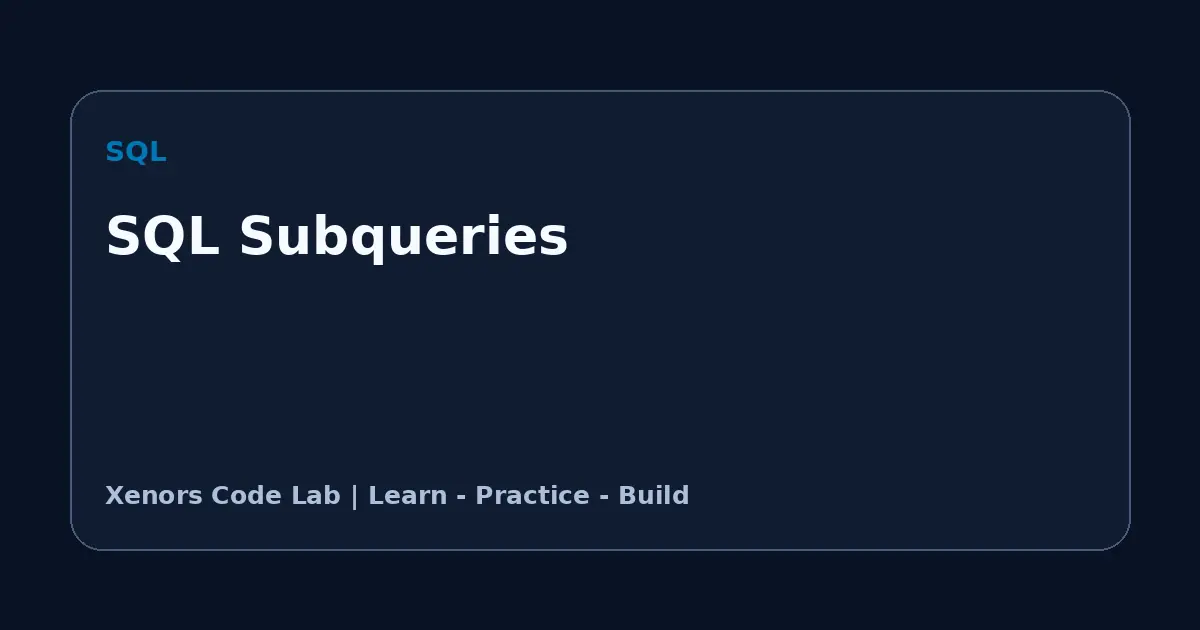 SQL Subqueries tutorial illustration