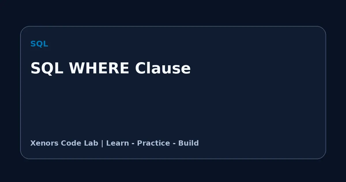 SQL WHERE Clause tutorial illustration