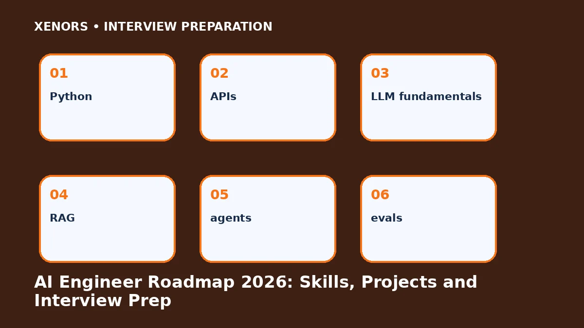 AI Engineer Roadmap 2026: Skills, Projects and Interview Prep preparation map
