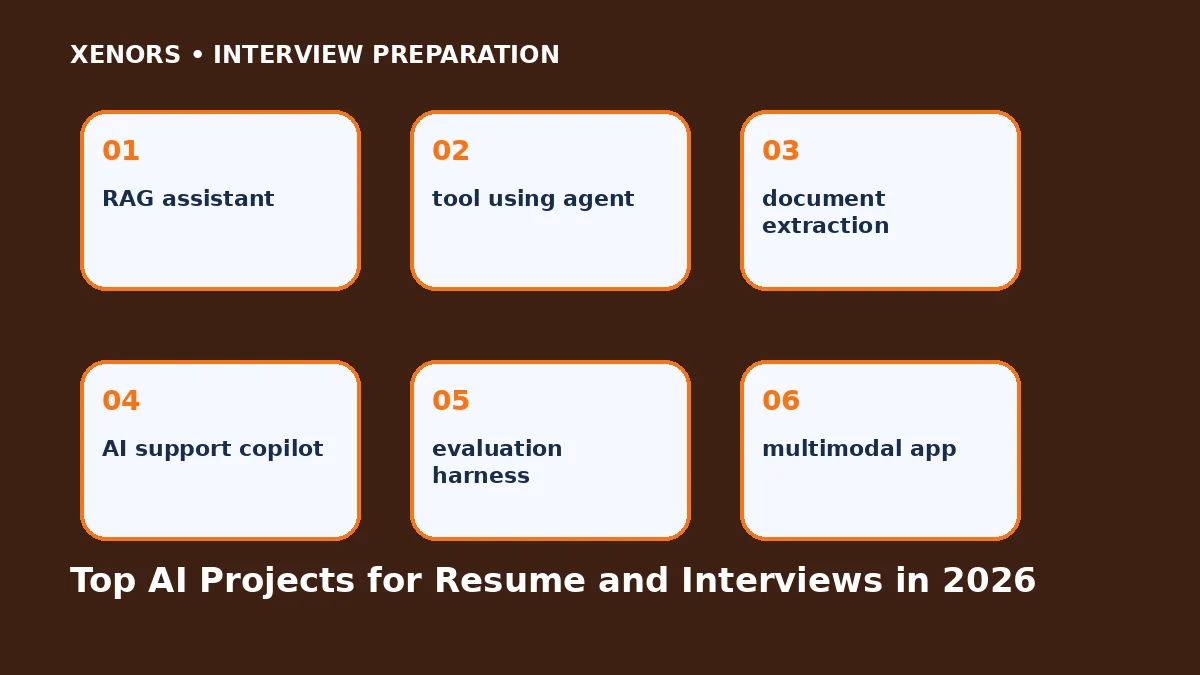 Top AI Projects for Resume and Interviews in 2026 preparation map