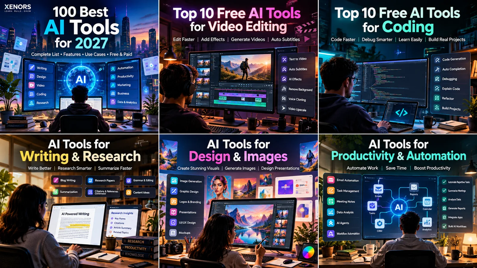 AI tools in 2027 - 100 top picks for coding, video editing, writing, design and automation