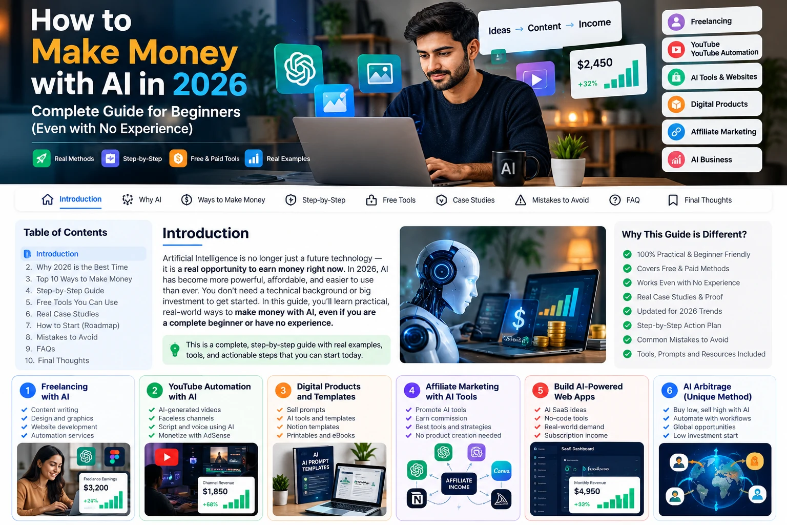 How to make money with AI in 2026 using beginner-friendly online income methods